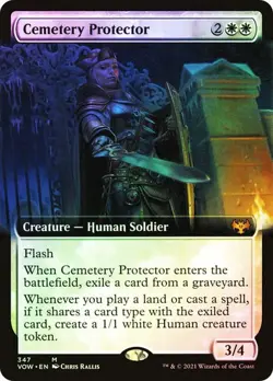 MTG CEMETERY PROTECTOR EXTENDED ART FOIL Innistrad: Crimson Vow NM Near Mint - Image 1