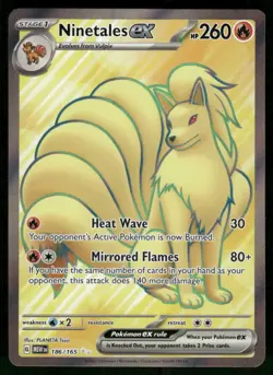 2023 Ninetales ex - 186/165 Ultra Rare Holo NM SV: Scarlet & Violet 151 Pokemon - Image 1