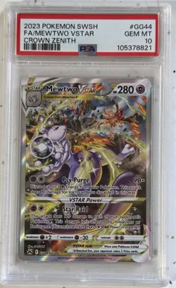 Mewtwo VSTAR GG44/GG70 Crown Zenith Galarian Gallery Holo Full Art PSA 10 - Image 1