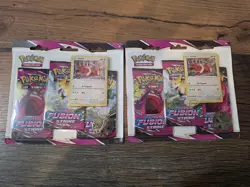 Pokemon Sword & Shield Fusion Strike 3-Pack Booster Blister (Eevee version) X2 - Image 1