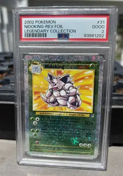 2002 POKEMON LEGENDARY COLLECTION #31 NIDOKING-REVERSE FOIL PSA 2 - Image 1