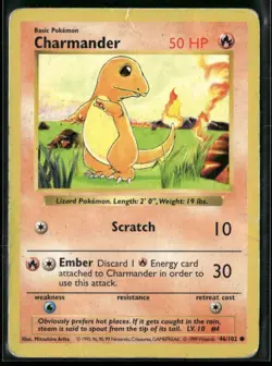Charmander 46/102 Shadowless - Pokemon TCG Base Set - Image 1