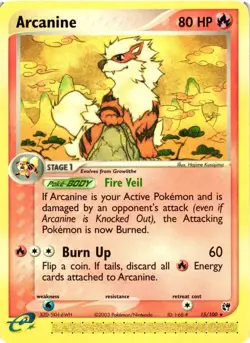 Pokemon TCG Arcanine 15/100 Regular Rare Sandstorm E-reader LP/MP - Image 1