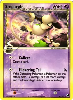 Pokemon TCG Smeargle (Delta Species) Dragon Frontiers 39/101 Normal LP - Image 1
