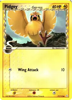 Pokemon TCG Pidgey Delta Species Common Holon Phantoms 77/110 MP - Image 1