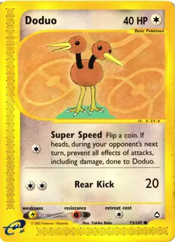 Pokemon TCG Doduo Aquapolis 73/147 Regular Common LP - Image 1