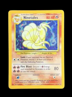 Pokemon TCG Ninetales 12/102 Base Set Holo Rare Unlimited WOTC Vintage - Image 1