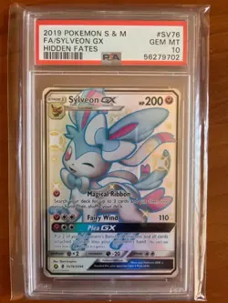Pokemon 2019 Sylveon GX SV76/SV94 Hidden Fates Shiny Vault Full Art Holo PSA 10 - Image 1