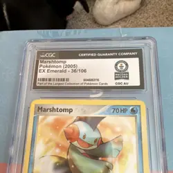 Pokemon Marshtomp EX Emerald 36/106 CGC World Record 2005 Aqua Stage 1 English - Image 3