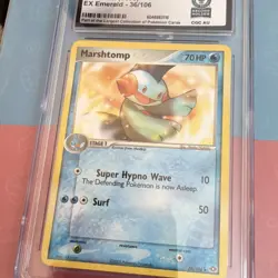 Pokemon Marshtomp EX Emerald 36/106 CGC World Record 2005 Aqua Stage 1 English - Image 4