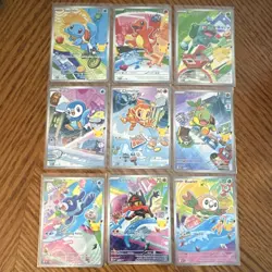 Pokemon First Partner Illustration Collection Series 1 Complete Promo Set (9)-NM - Image 1