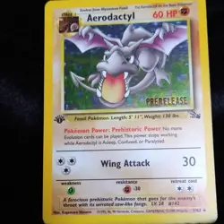 Pokemon TCG Aerodactyl (Prerelease) Wotc Promo 08/82 Holo English 70 HP - Image 1