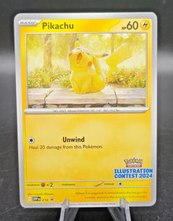 Pikachu Illustration Contest 2024 Pokemon TCG Scarlet & Violet Promo LP (Corner) - Image 1