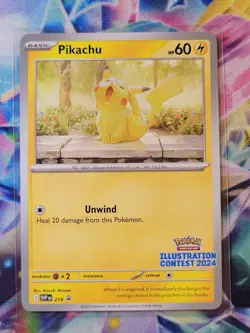 Pikachu Illustration Contest 2024 Pokemon TCG Scarlet & Violet Promo LP (Corner) - Image 3