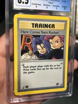 CGC 8.5 Here Comes Team Rocket! Team Rocket 1st Edition 15/82 Holo Pokemon TCG - Image 2
