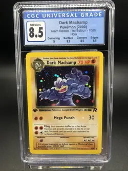 2000 Pokemon 1st Edition Team Rocket Dark Machamp 10/82 CGC 8.5 subgrage PSA BGS - Image 1