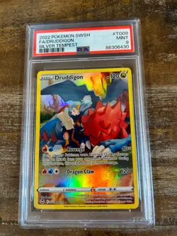POKEMON 2022 Silver TEmpest Full Art DRUDDIGON #TG09 PSA 9 Mint RARE - Image 1