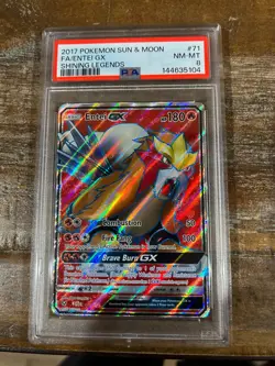 POKEMON 2017 Sun Moon Shining Legends Full Art ENTEI GX #71 PSA 8 RARE 2 - Image 1