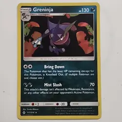 HOLO RARE Greninja 117/214 SM Unbroken Bonds Pokemon Charizard Silhouette - NM - Image 1