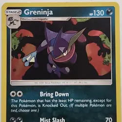 HOLO RARE Greninja 117/214 SM Unbroken Bonds Pokemon Charizard Silhouette - NM - Image 3