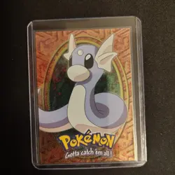 Dratini Topps Pokemon #147 - E10 of 12 - Textured Holo - Black Logo - Image 2