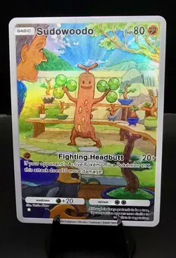 Pokemon TCG Pocket Sudowoodo CUSTOM Holofoil Full Art Card With Texture - Image 1