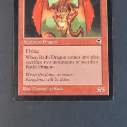 MTG - 1x Rathi Dragon - Tempest - Light Play LP - Vintage Red Rare - Magic CCG - Image 4