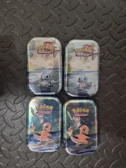 Pokemon TCG Kanto Friends Mini Tin New & Sealed - Squirtle & Charmander x 2 each - Image 1