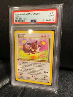 PSA 9 Non-Holo 1st Edition Eevee Pokemon Card Jungle 51/64 - Image 1
