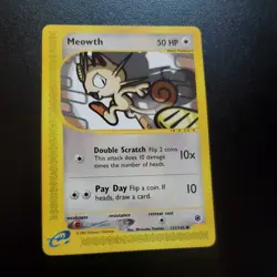Meowth Expedition Base Set 121/165 Pokemon 2002 Vintage E Reader WOTC - Image 1