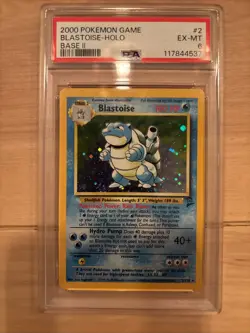 Blastoise-Holo #2 PSA 6 Excellent/Mint 1999 Pokemon Vintage Base Set with swirl - Image 1