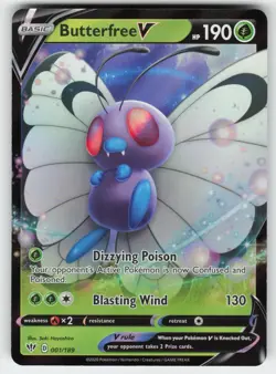Butterfree V 001/189 Holo V Rare Darkness Ablaze Pokemon Near Mint - Image 1