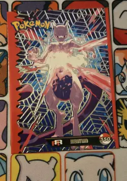 Misprint Mewtwo #150 Pokemon Holo Shift Team Rocket Silver Topps Web Peru Error - Image 1