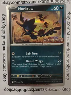 Pokemon Murkrow SVP 021 Black Star Promo LP - Image 1