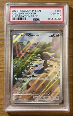 2025 POKEMON PFL EN-PHANTASMAL FLAMES ILLUSTRATION RARE PALDEAN WOOPER PSA 10 - Image 1