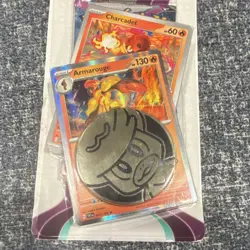 Pokemon Paldea Evolved Booster Pack Charcadet Armarouge Promo Coin - Image 3