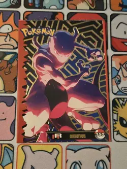 Misprint Mewtwo #150 Pokemon Holo Shift Miscut Team Rocket Gold Topps Peru Error - Image 1