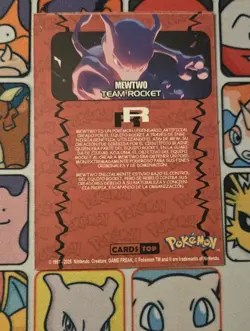 Misprint Mewtwo #150 Pokemon Holo Shift Miscut Team Rocket Gold Topps Peru Error - Image 2
