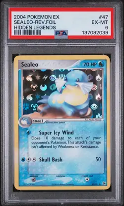 2004 POKEMON EX HIDDEN LEGENDS #47 SEALEO-REVERSE FOIL PSA 6 - Image 1