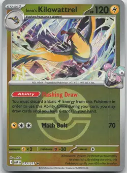 Iono's Kilowattrel (Poke Ball) 072/217 Ascended Heroes Pokemon Reverse Holo NM/M - Image 1