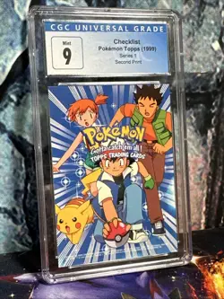 1999 TOPPS POKEMON SERIES 1 2nd PRINT CHECKLIST CGC 9 MINT -- RARE! - Image 5