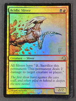MTG - 1x Acidic Sliver - Premium Deck Series Slivers - LP/NM - Foil - Magic #13 - Image 1