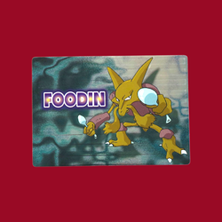ALAKAZAM (FOODIN)--JAPANESE MEIJI EMBOSSED PROMO FOIL POKEMON CARD - Image 1