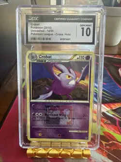 Pokemon TCG Crobat Unleashed Card 14/95 Regular Rare Pokemon League 2010 CGC 10 - Image 1