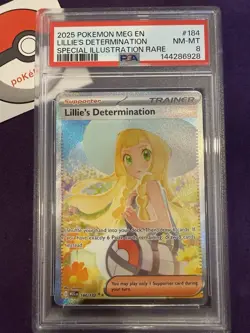 Pokemon TCG Lilly’s Determination Trainer Card NM/M 169/132 PSA 8 - Image 1