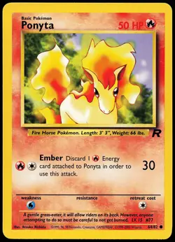 Ponyta 64/82 Common Team Rocket Pokemon Card - Image 1