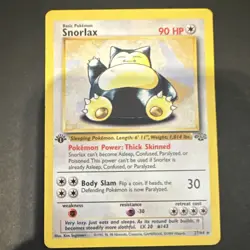 Pokemon TCG Snorlax 27/64 Jungle Rare 1st Edition 1999 Basic 90HP Card - Image 1