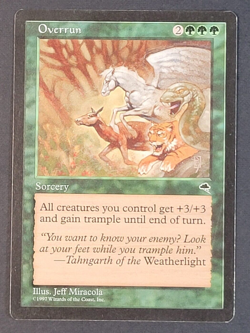 MTG - 1x Overrun- Tempest - NM/LP - Vintage Green - Magic The Gathering - 1997 - Image 1