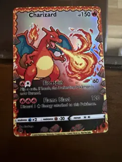 Pokemon Charizard Holo 2000 PixelTong 150 HP 120 Fire Spin Vintage Card Fan Art - Image 1