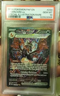 PSA 10 Charizard EX 234/091 Special Illustration Rare SIR Pokemon Paldean Fates - Image 1
